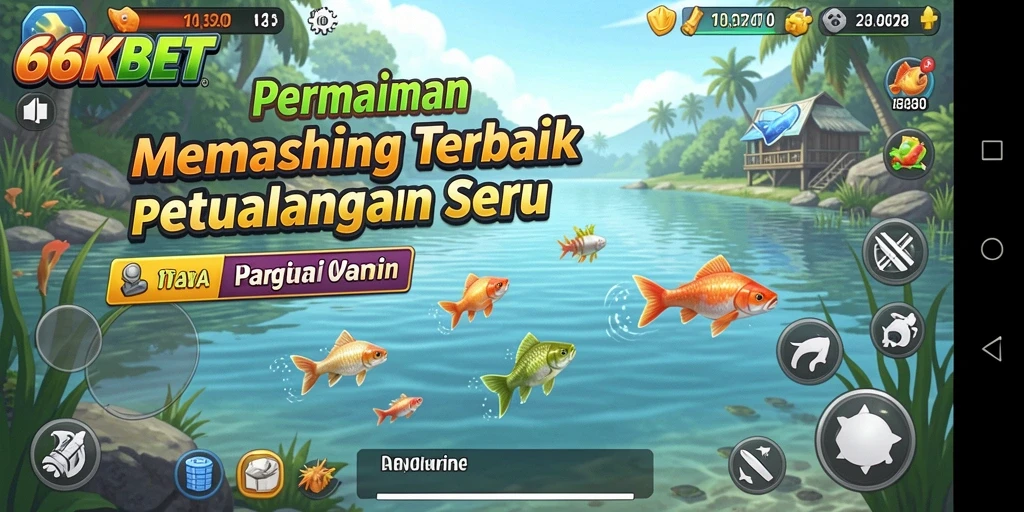 Screenshot 66KBET menunjukkan aksi mendebarkan saat memancing ikan.