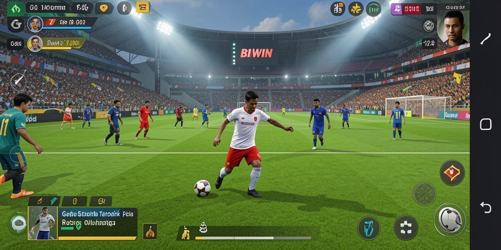 Tampilan gameplay menarik dari game sepak bola BIWIN