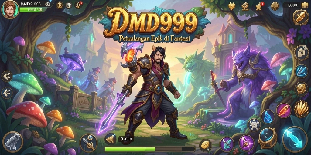 Tangkapan layar utama menunjukkan pertarungan epik dalam dunia RPG.
