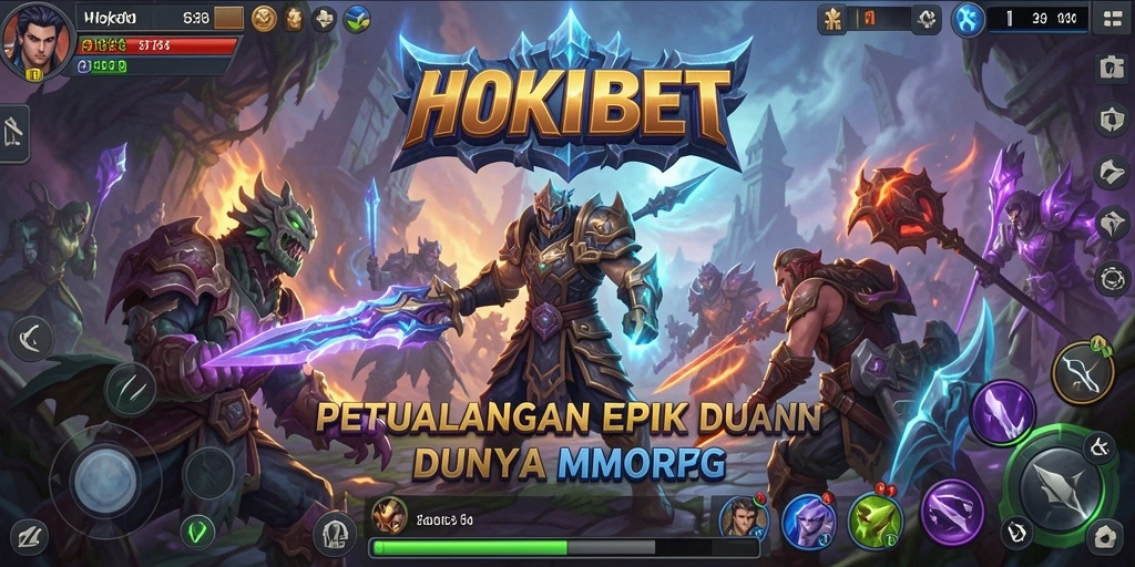 Tampilan gameplay HOKIBET dengan pertarungan seru di dunia fantasi.