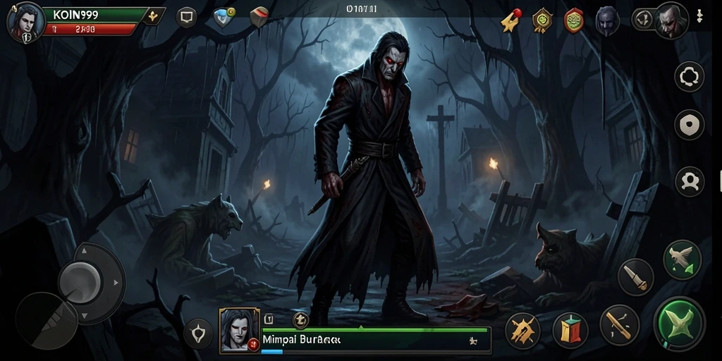 Gameplay KOIN99 dengan suasana yang mencekam dan menegangkan.