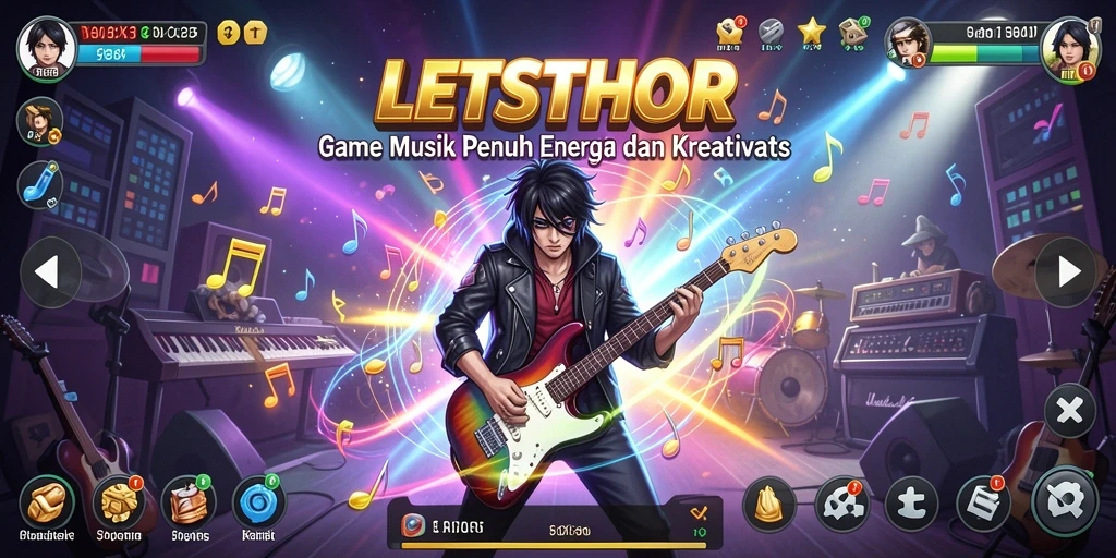 Tampilan gameplay LETSTHOR yang menarik dan penuh warna.