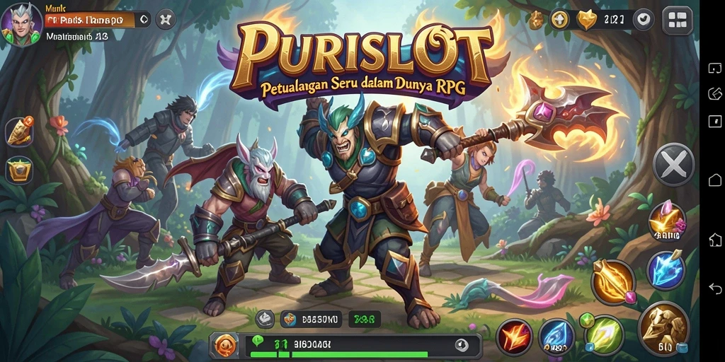 Tampilan gameplay RPG <strong>PURISLOT</strong> yang mengasyikkan dan penuh aksi.