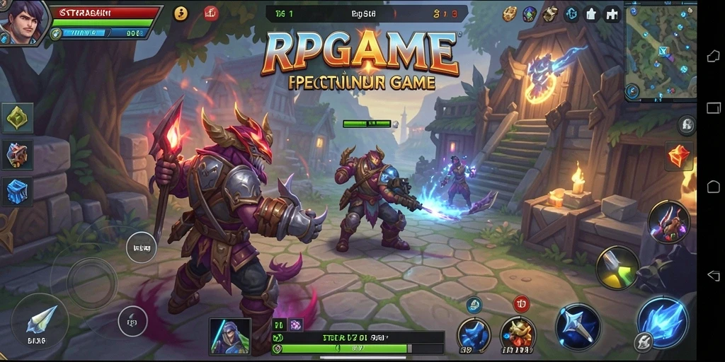 Gameplay RPGAME menampilkan pertempuran strategi yang mendebarkan.
