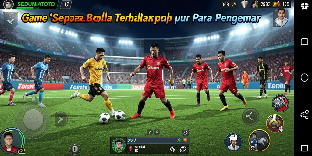 Tampilan gameplay menarik dalam SEDUNIATOTO dengan aksi sepak bola yang mendebarkan.