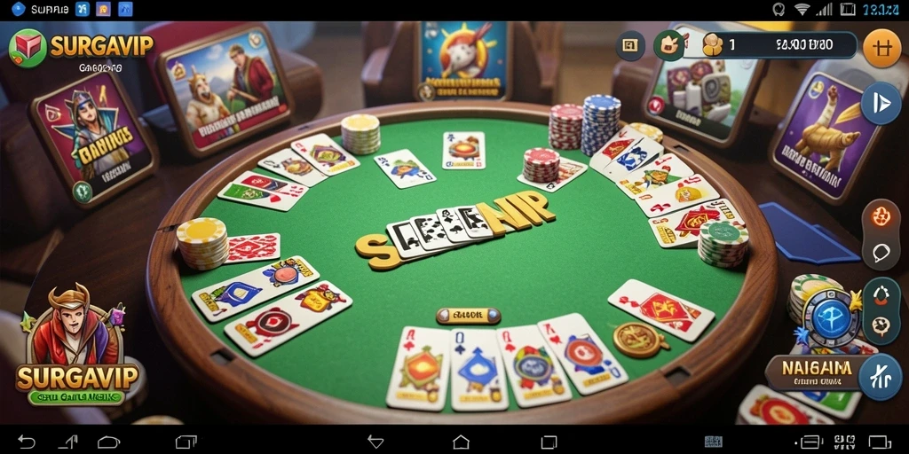 Tampilan gameplay seru dalam permainan Gaple SURGAVIP.