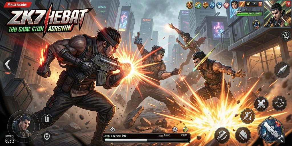 Gameplay intens ZK7 dengan pertarungan seru dan aksi cepat.